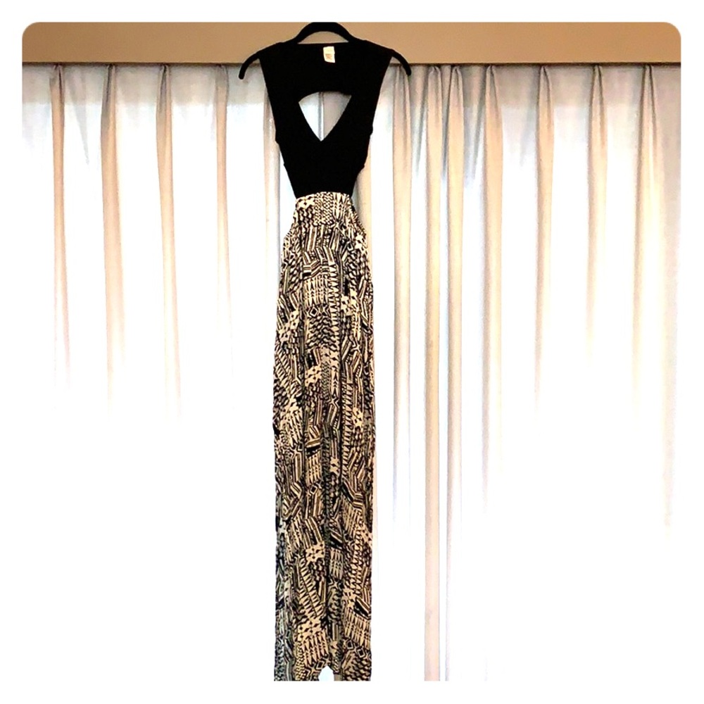 L Space black & cream maxi dress cover-up